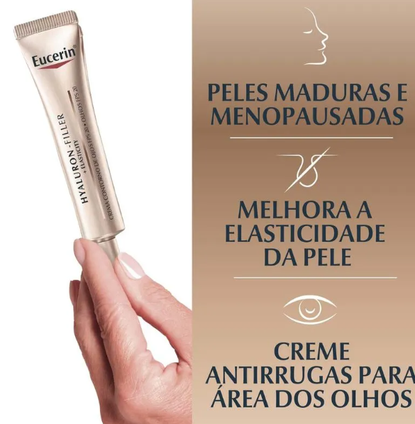 Creme de Olhos Eucerin Anti-Idade Firmador Hyaluron-Filler + Elasticity FPS20 15ml - Imagem 3