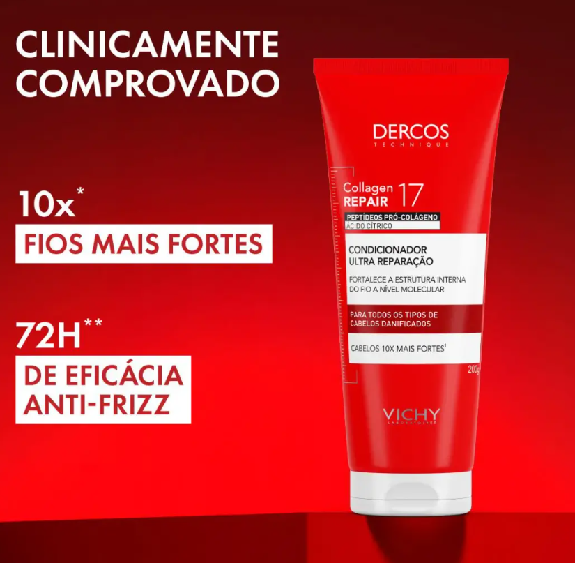 Condicionador Vichy Dercos Collagen Repair 17 com 200g - Imagem 2